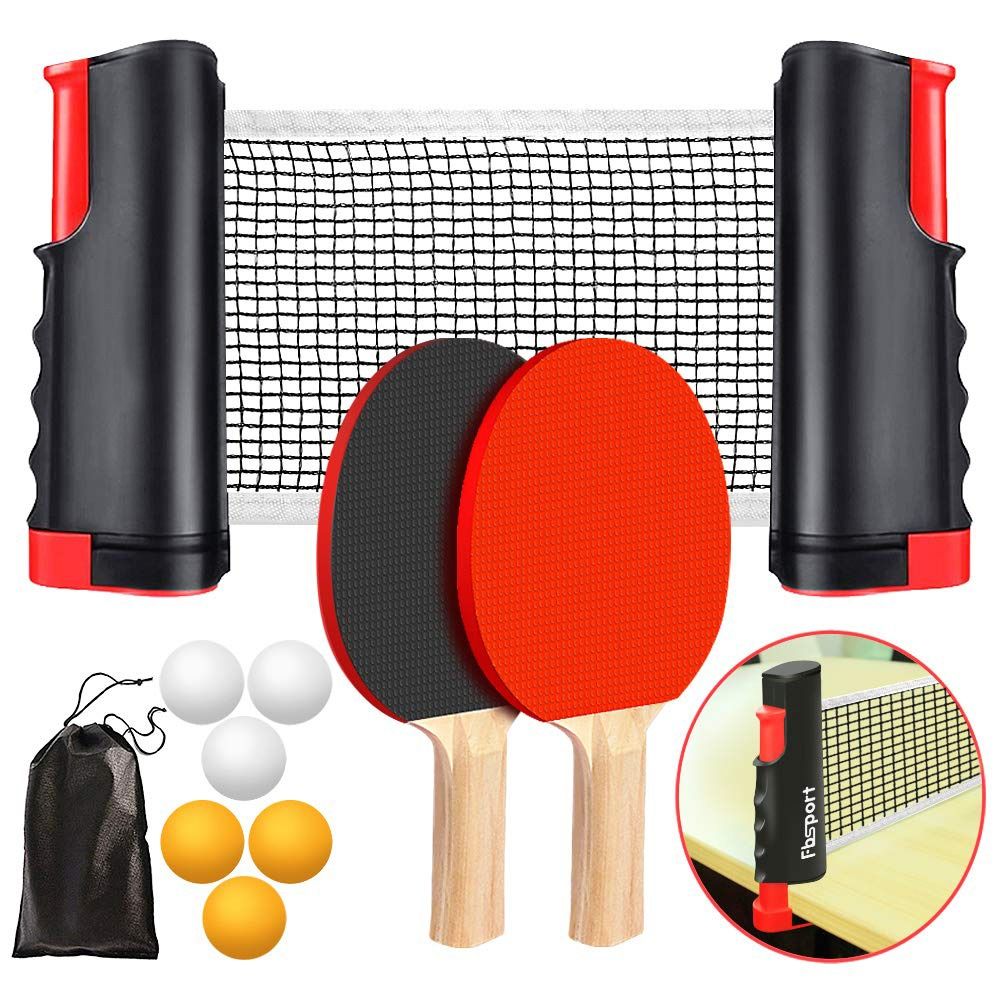 Table Tennis Db - Intrekbaar pingpongnet met frame, draagtas, complete