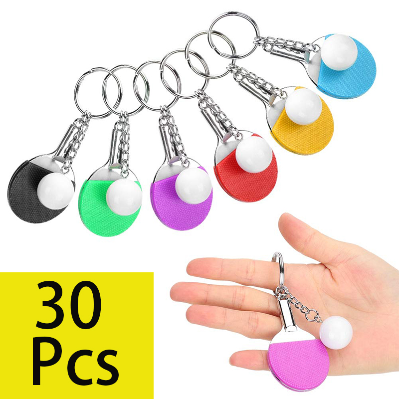 Table Tennis Db - 30 stuks mini tafeltennisracket sleutelhanger 6