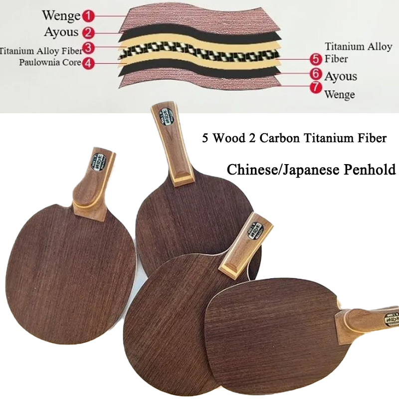 Table Tennis Blades - Tafeltennisblad Chinees/Japans Penhold 5 Hout 2