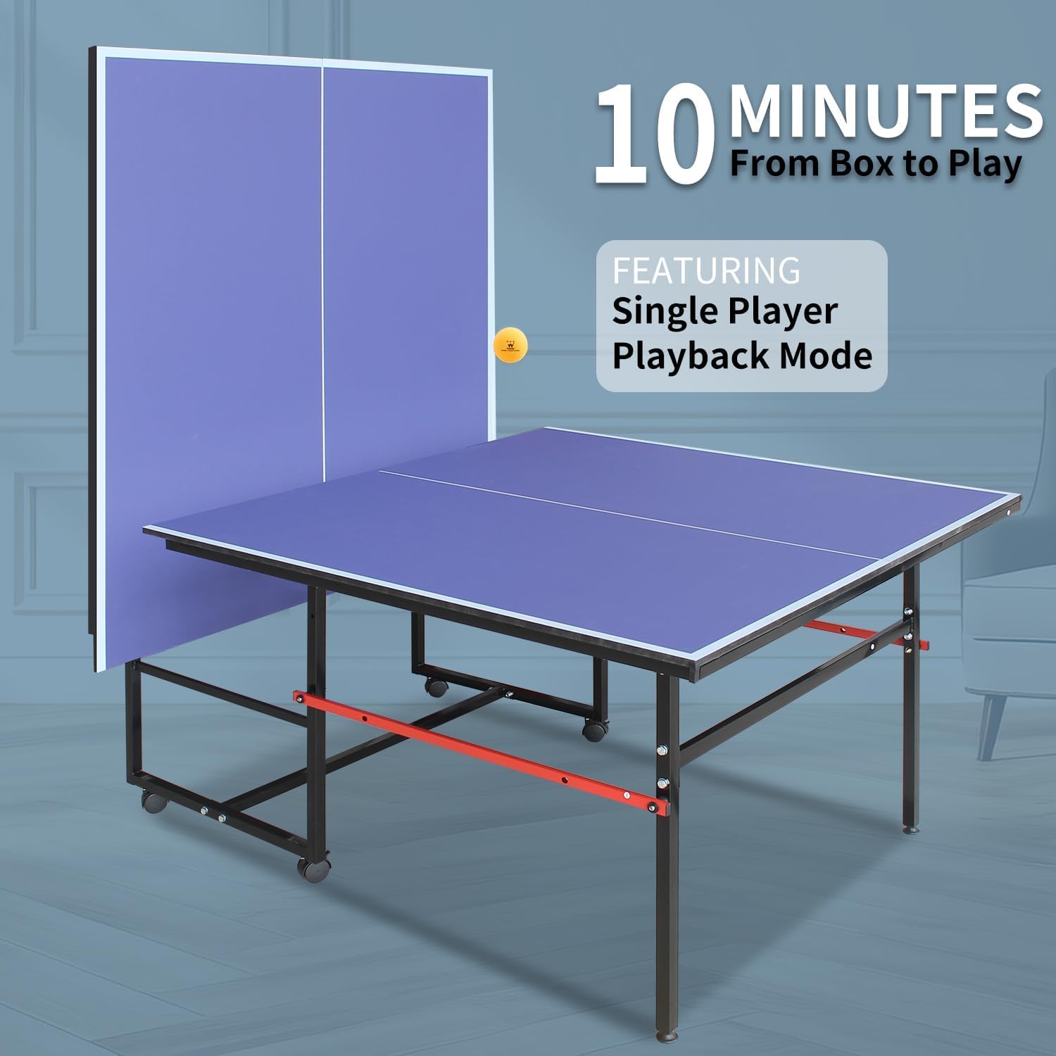 8 ft draagbare pingpongtafel,  - Table Tennis Youth recensie en prijs